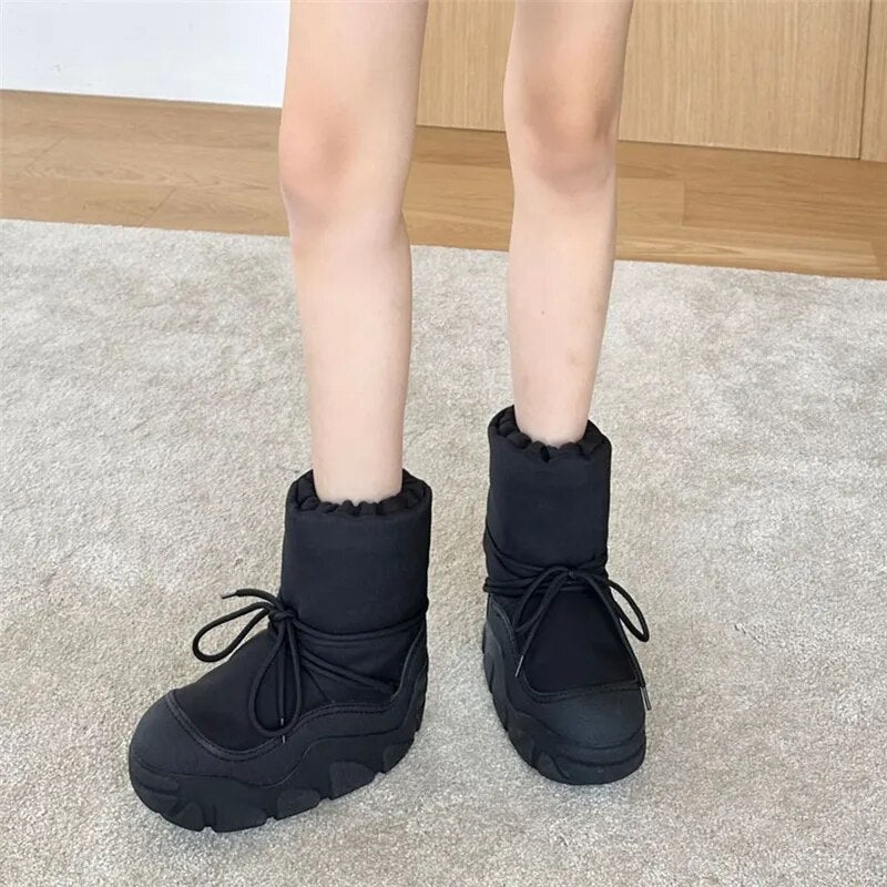Chunky Leather Women's Slip-On Ankle Boots Maxct