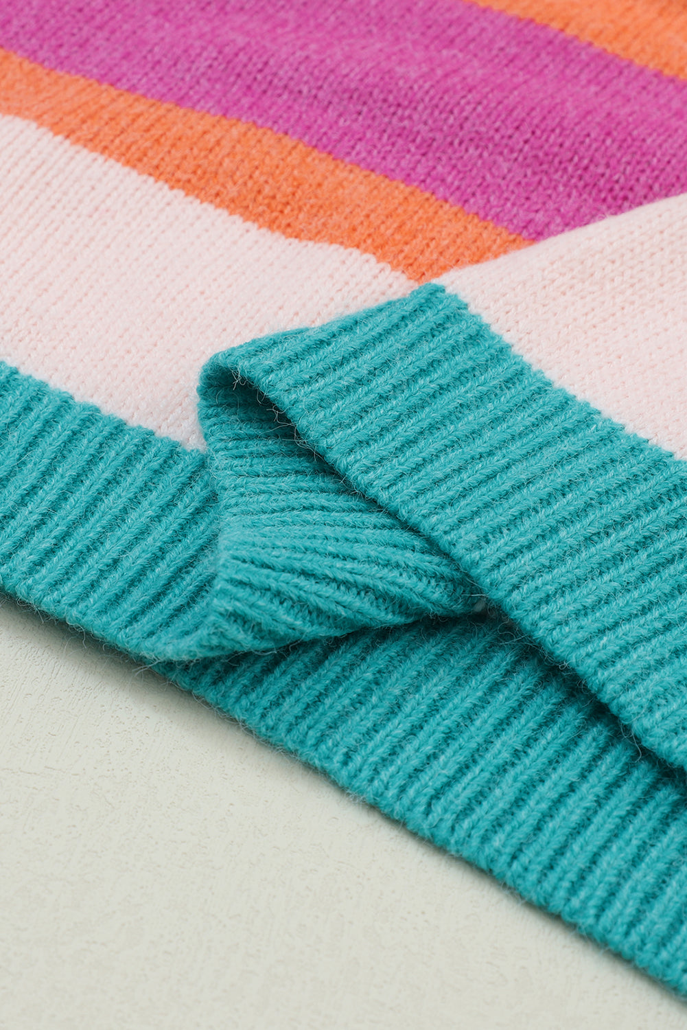 Maxct &Striped Round Neck Drop Shoulder Sweater