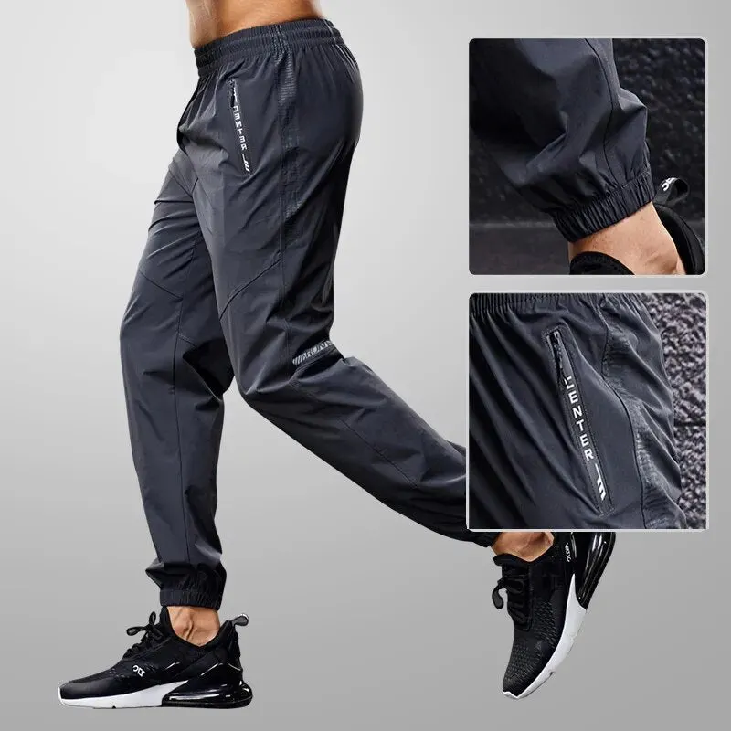 Men's Quick Dry Sports Workout Leggings with Zipper Pockets Maxct
