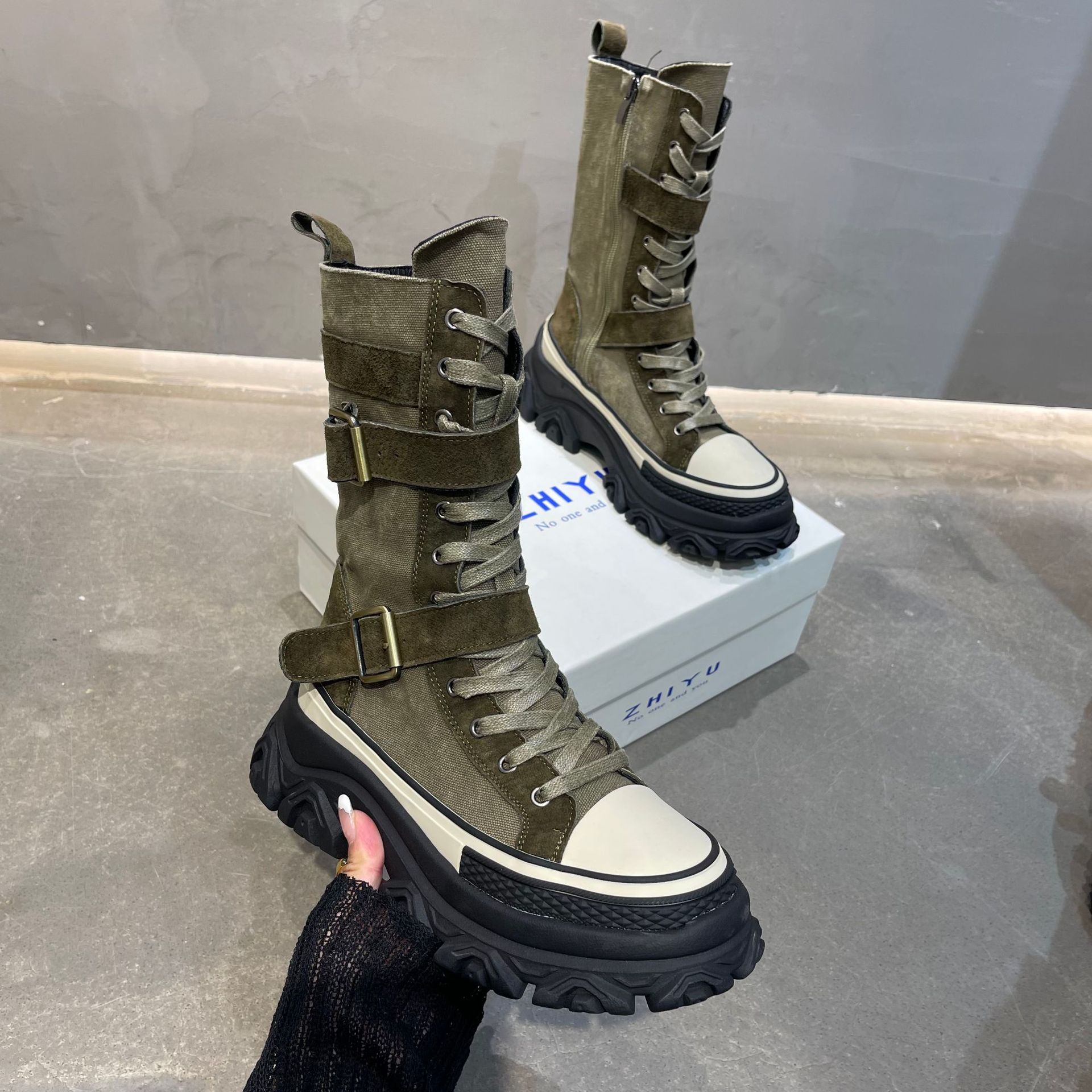 calf length boots - true-deals-club