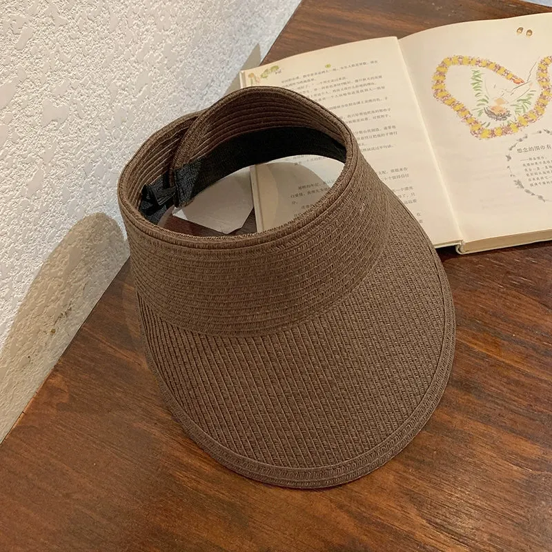 Maxct No Top Women's Summer Sun-Proof Travel Fashion Cover Face Straw Hat