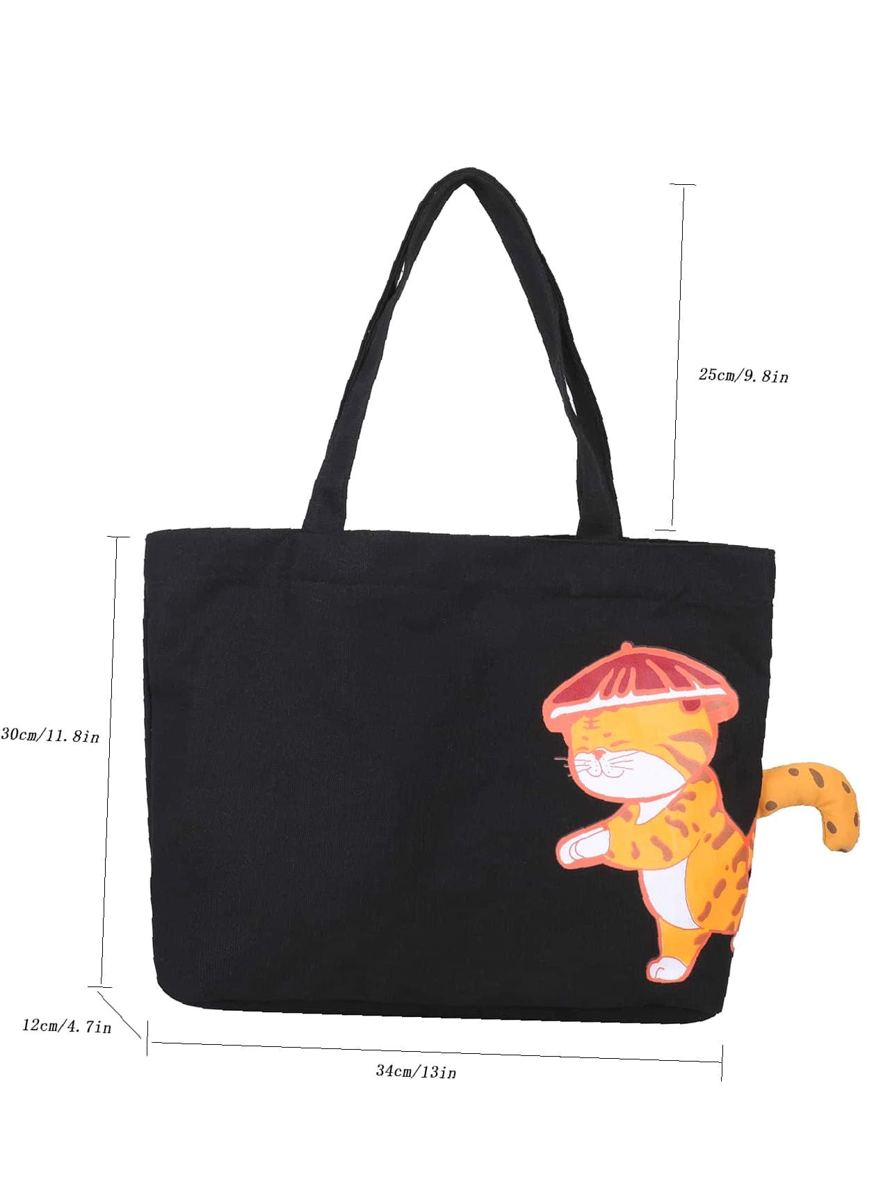 Maxct - Cartoon Graphic Zipper Shopper Bag  - Women Tote Bags
