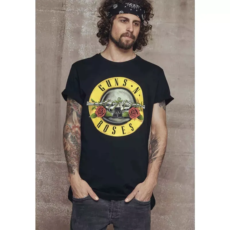 Maxct Classic High Quality Guns N’ Roses Print T-shirt Men Women Cotton Hip Hop Oversized Tshirts Short Sleeve T Shirt Streetwear Tops