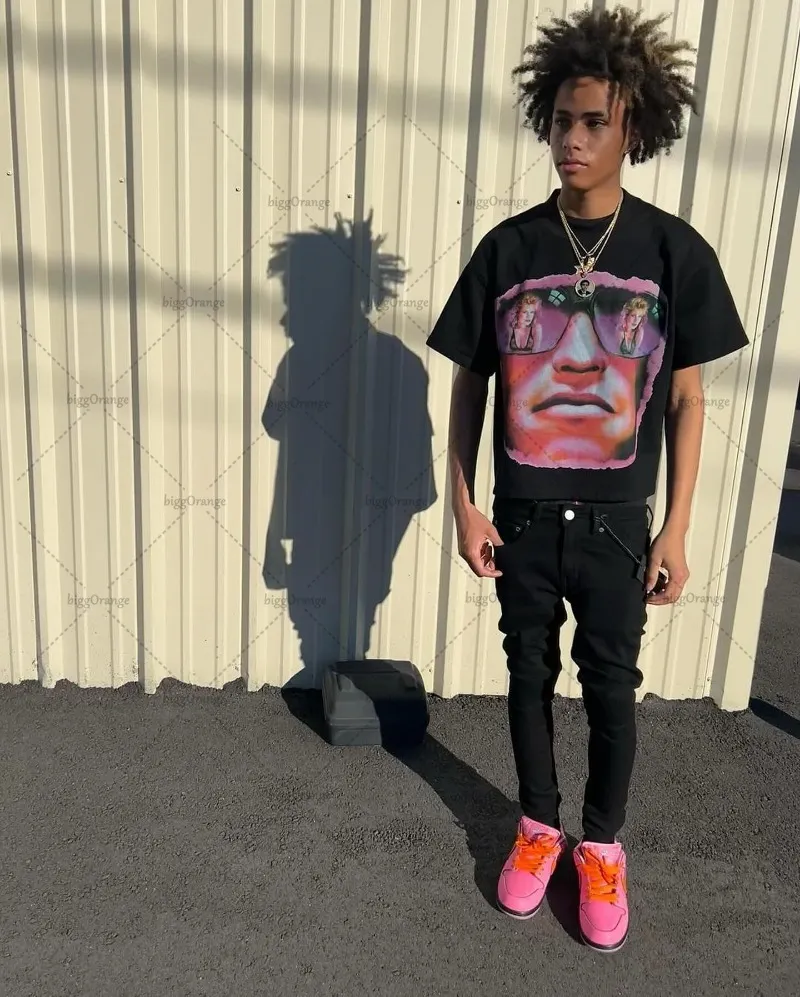 Y2k European and American Fashion Streetwear Women Cartoon Print Oversized Short-sleeved Hip-hop Retro Versatile T-shirt Men