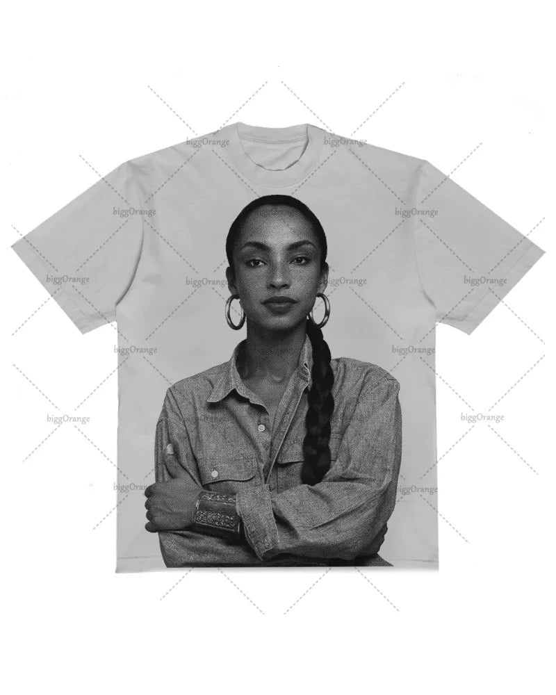 Maxct Retro Gothic Print Loose Short-sleeved Men Y2K American New Style Street Casual Oversized T-shirt High Street Fashion Tops Women