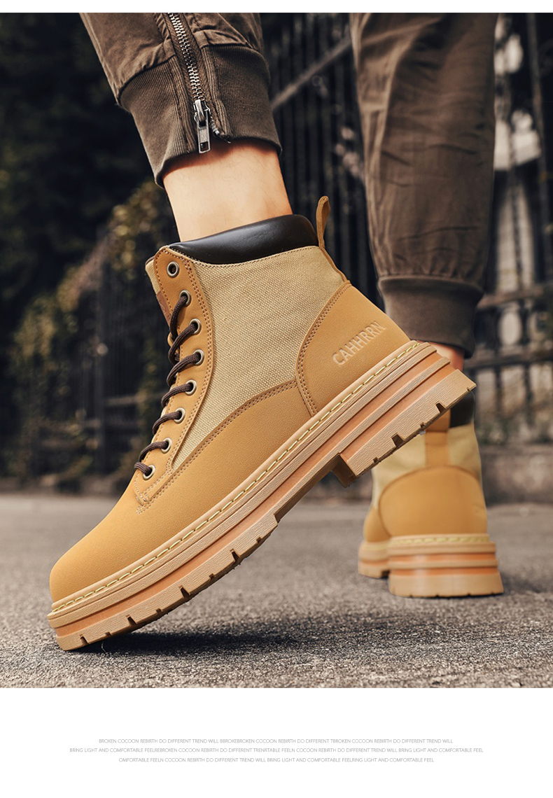 Platform Leather Men's Martin Boots - true deals club