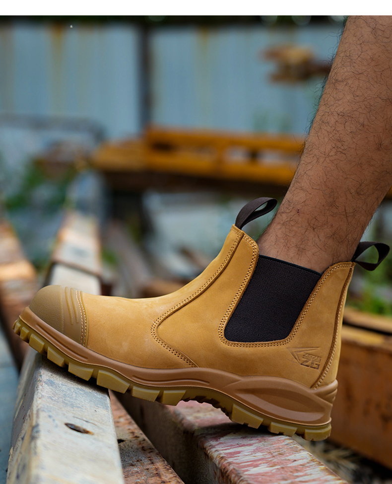 Genuine Leather Work Safety Chelsea Boots for Men - true deals club