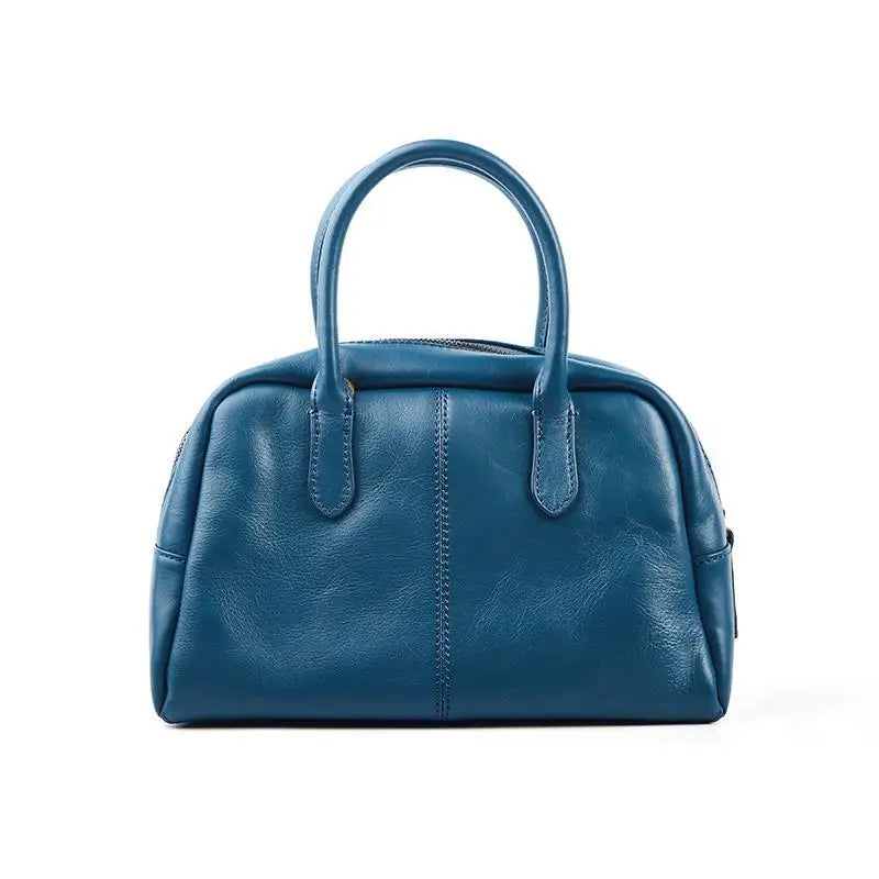 Maxct Women's Shoulder Bag Fashion First Layer Leather Bowling Bag Luxury Messenger Bag