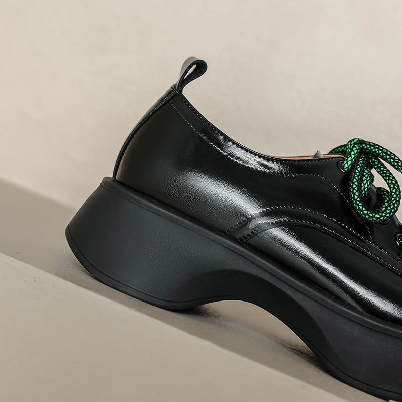Square Toe Lace Up Chunky Derby Shoes Maxct