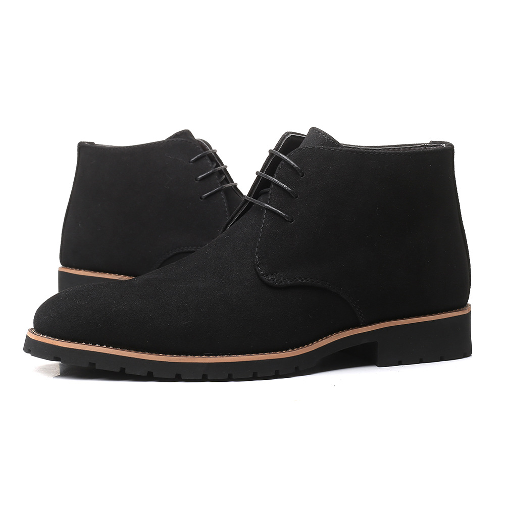 Men's Ankle Chelsea Boots - Cow Suede Leather. Slip-On Style - true deals club