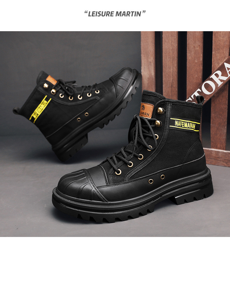Men's Breathable High-top Boots with Thick Soles - true deals club