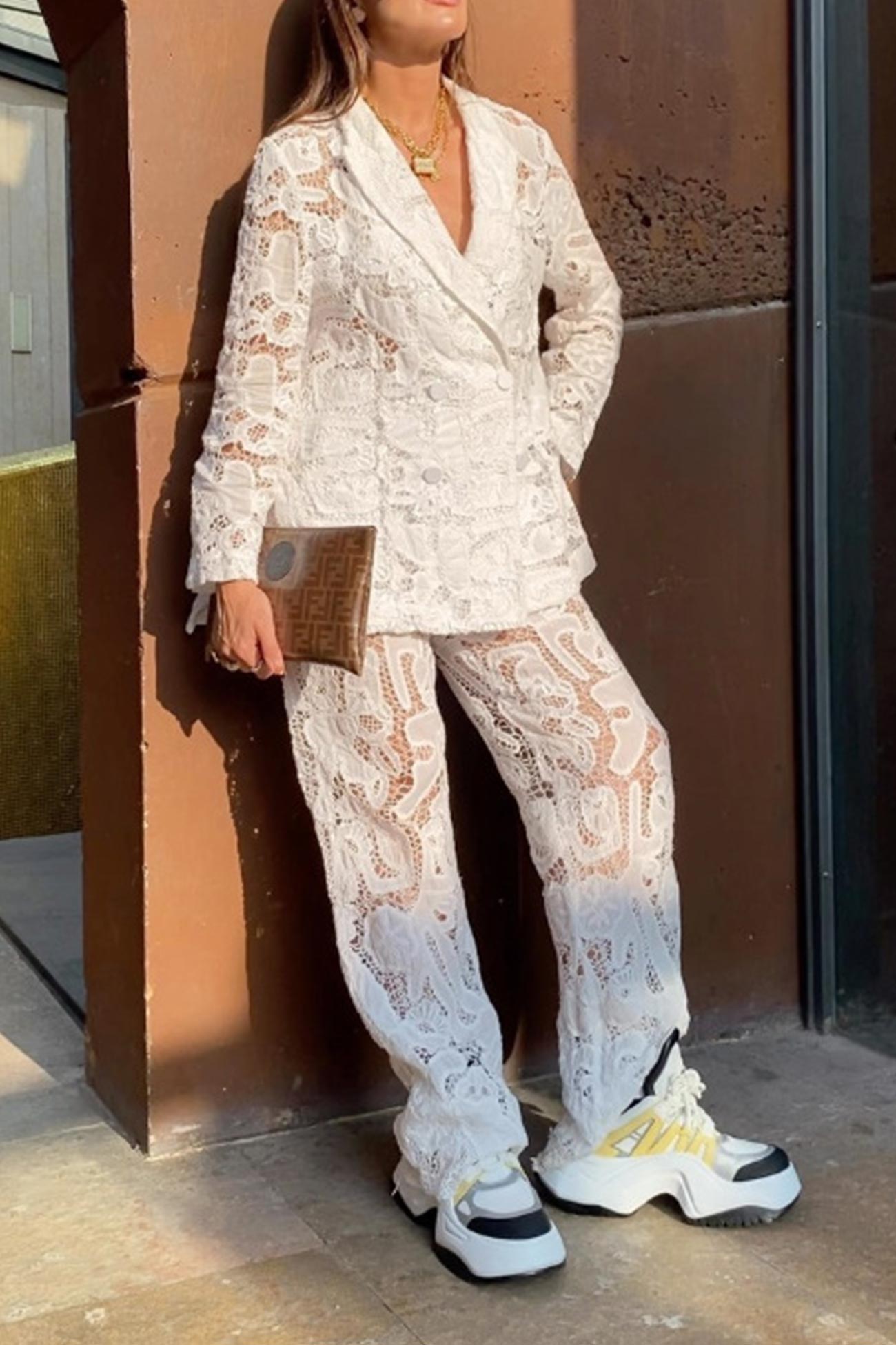 Maxct Lace Blazers Long Pants Suits