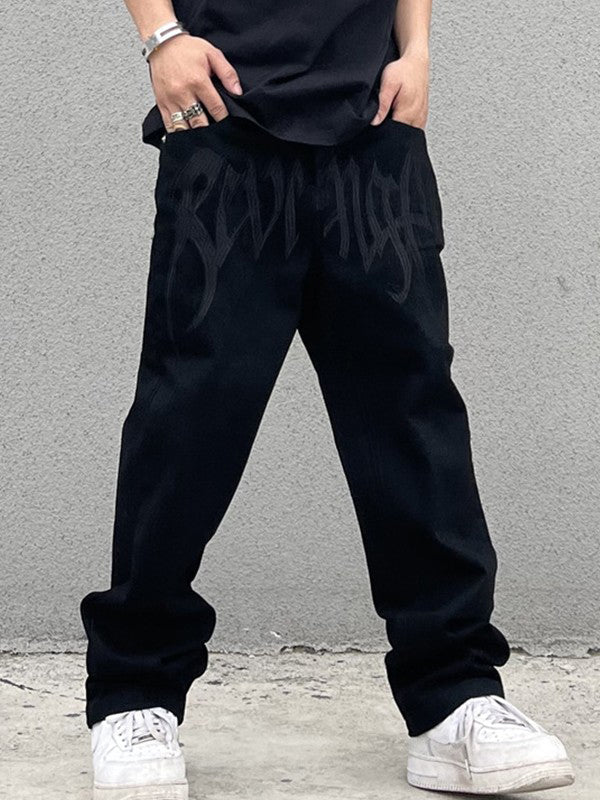 Men's Washed Revenge Straight Leg Jeans Maxct