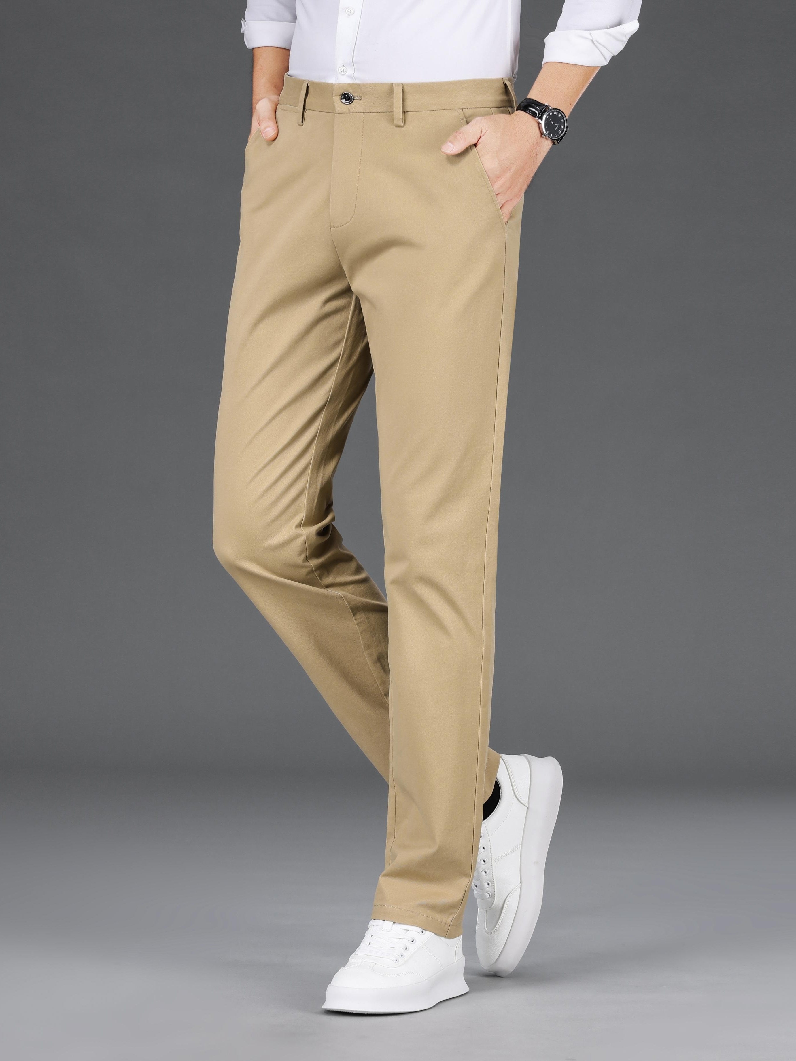 Maxct Men's Casual Pants For Fall Winter Business, Classic Design Stretch Dress Pants