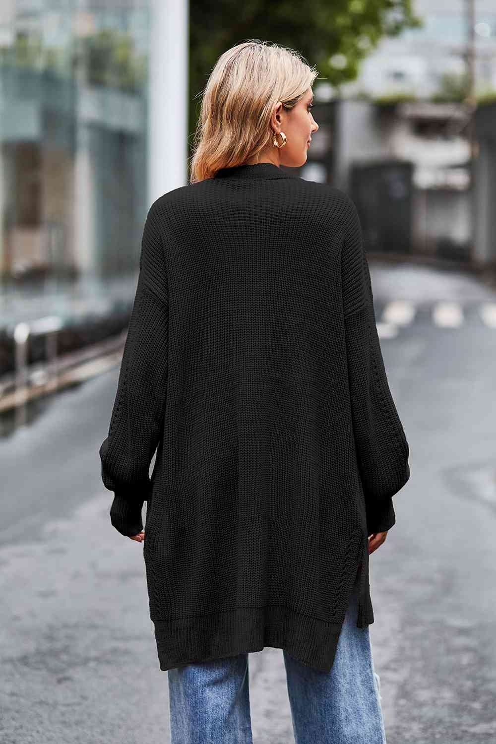 Maxct &Open Front Dropped Shoulder Longline Cardigan