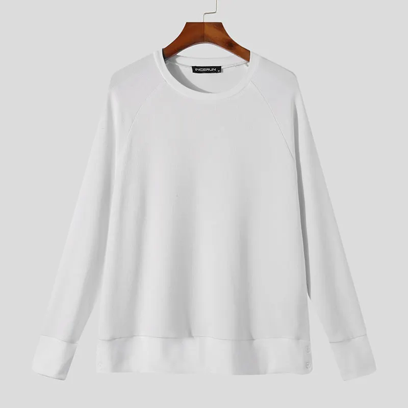 Maxct - Mens Round Neck Knitted Solid Color SweaterI