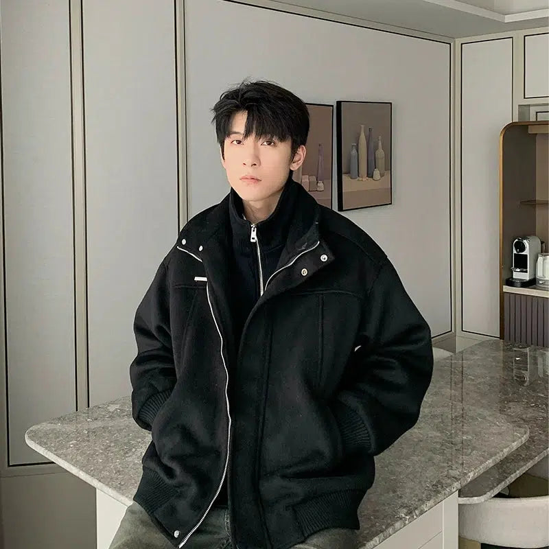 Maxct Thickened Two-piece Turtleneck Cotton Jacket