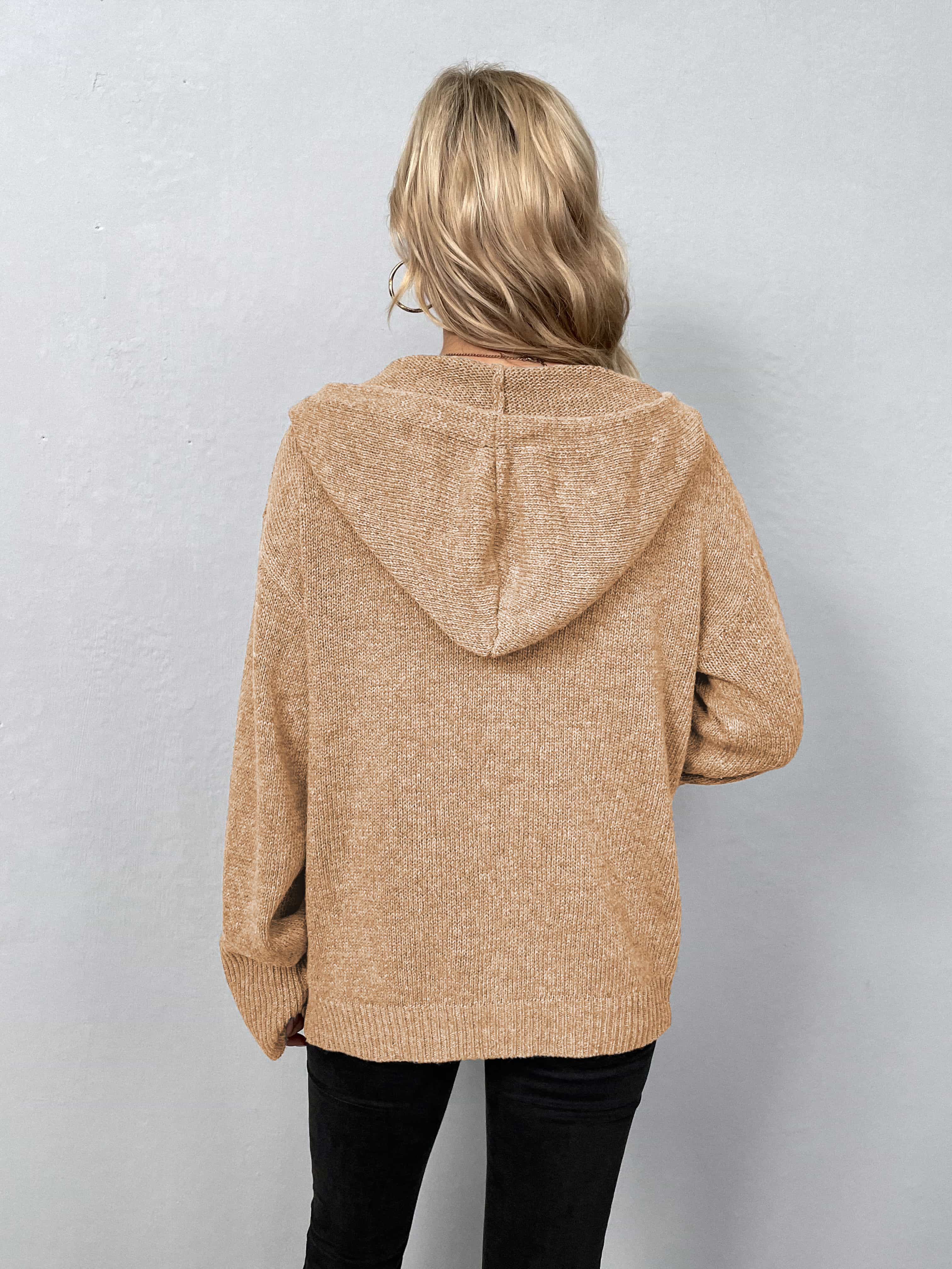 Maxct &Button-Down Long Sleeve Hooded Sweater
