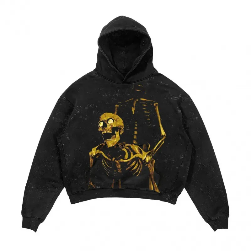 Maxct Halloween New Women's Street Fashion Harajuku Style Casual Versatile 3D Printed Pullover Hooded Sweater