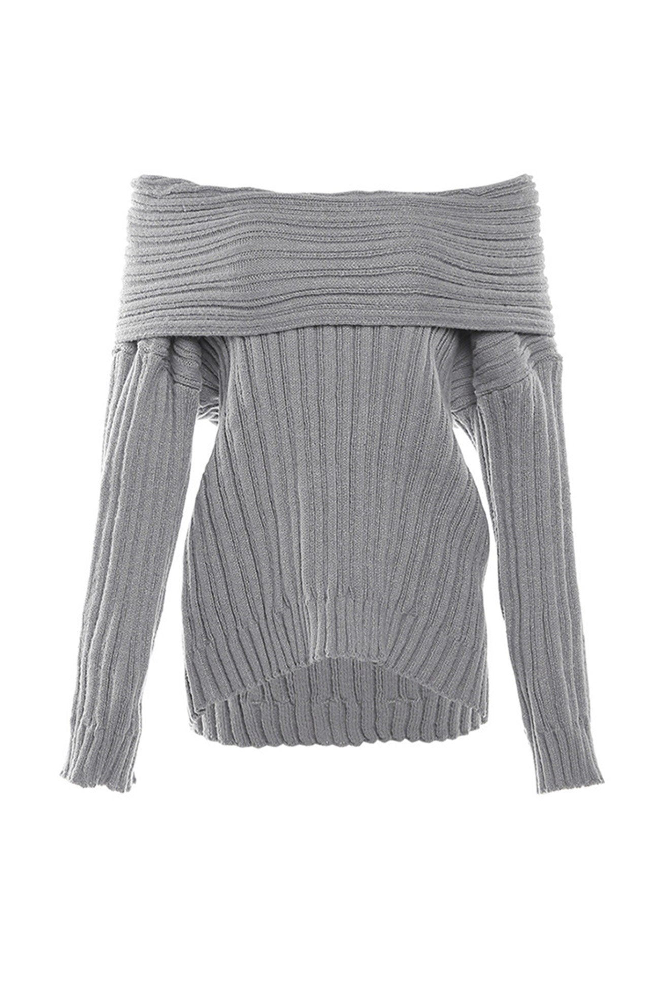 Maxct-Off-Shoulder Sweater Midi Skirt Suits