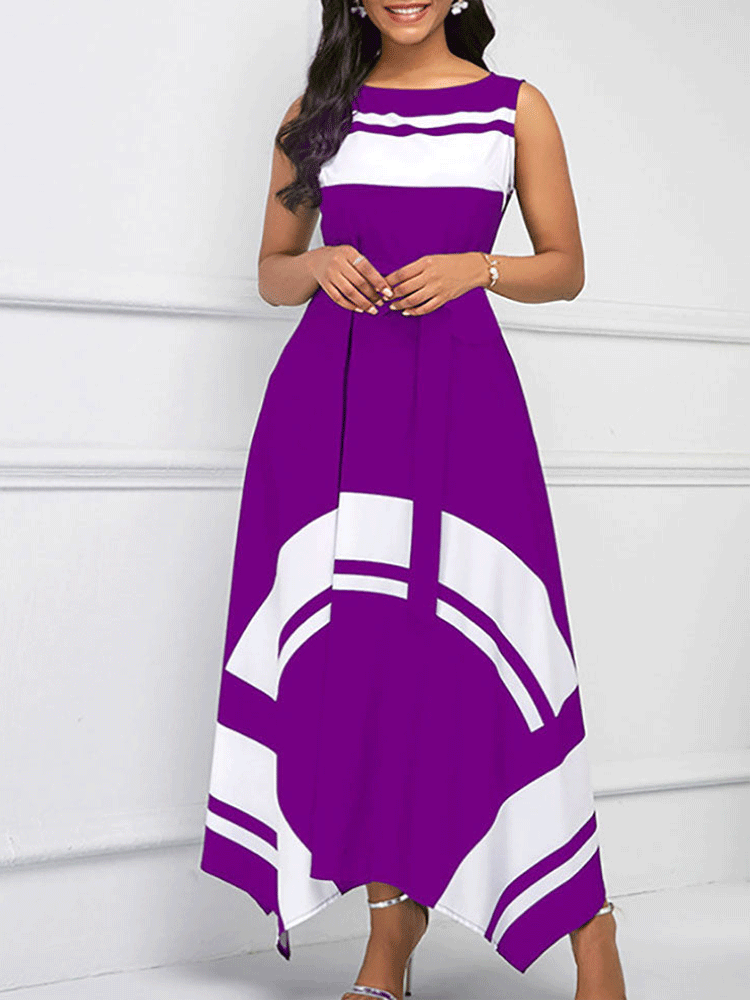Hem Sleeveless Maxi Dress Maxct