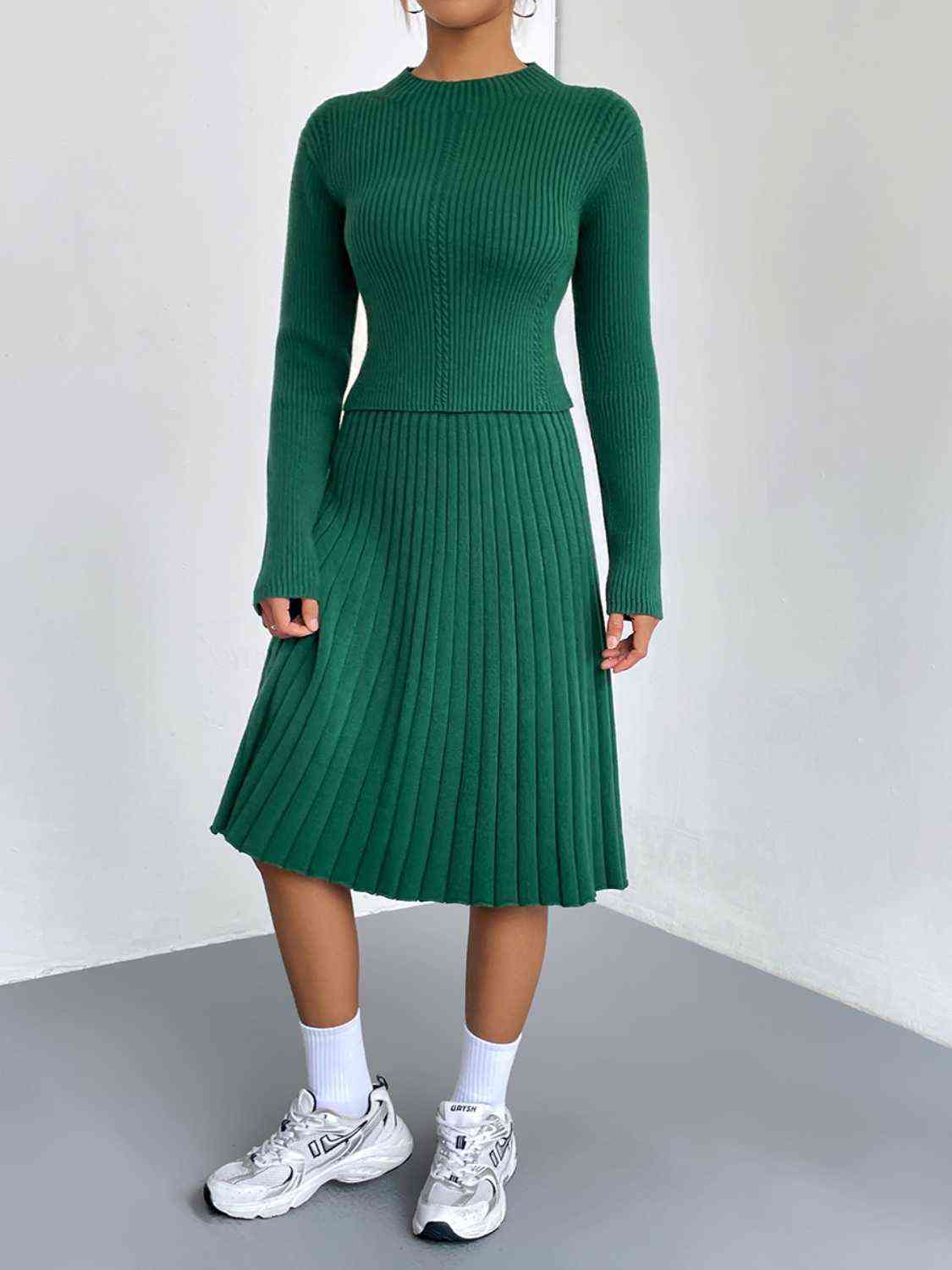 Maxct &Rib-Knit Sweater and Skirt Set - Image 5