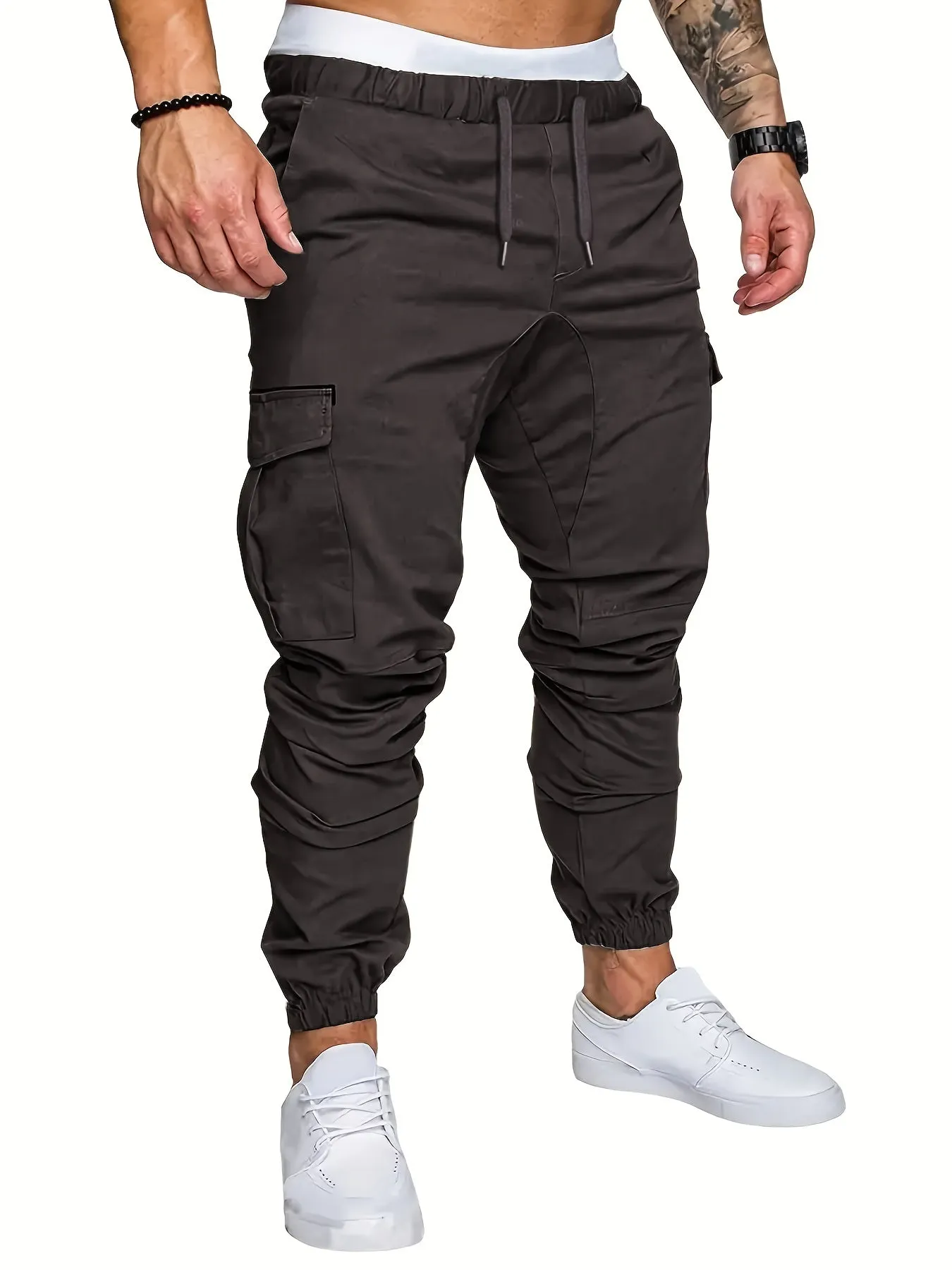 Maxct  Men's Casual Cotton Pockets Drawstring Outdoor Sports Cargo Pants