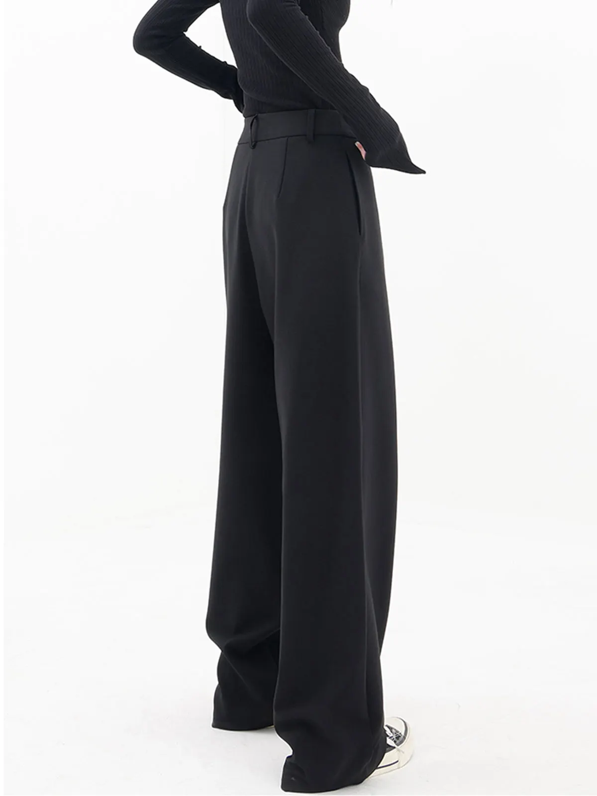 Maxct Asymmetrical Layer Button Wide Leg Dress Pants