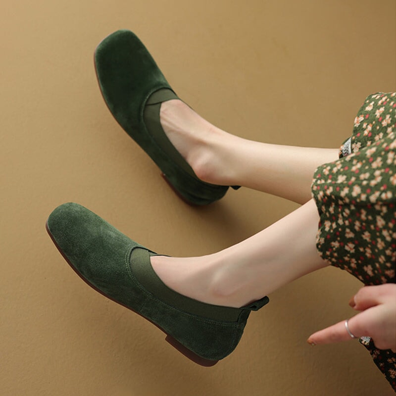 Square Toe Slip on Loafers Soft Flats Handmade Maxct