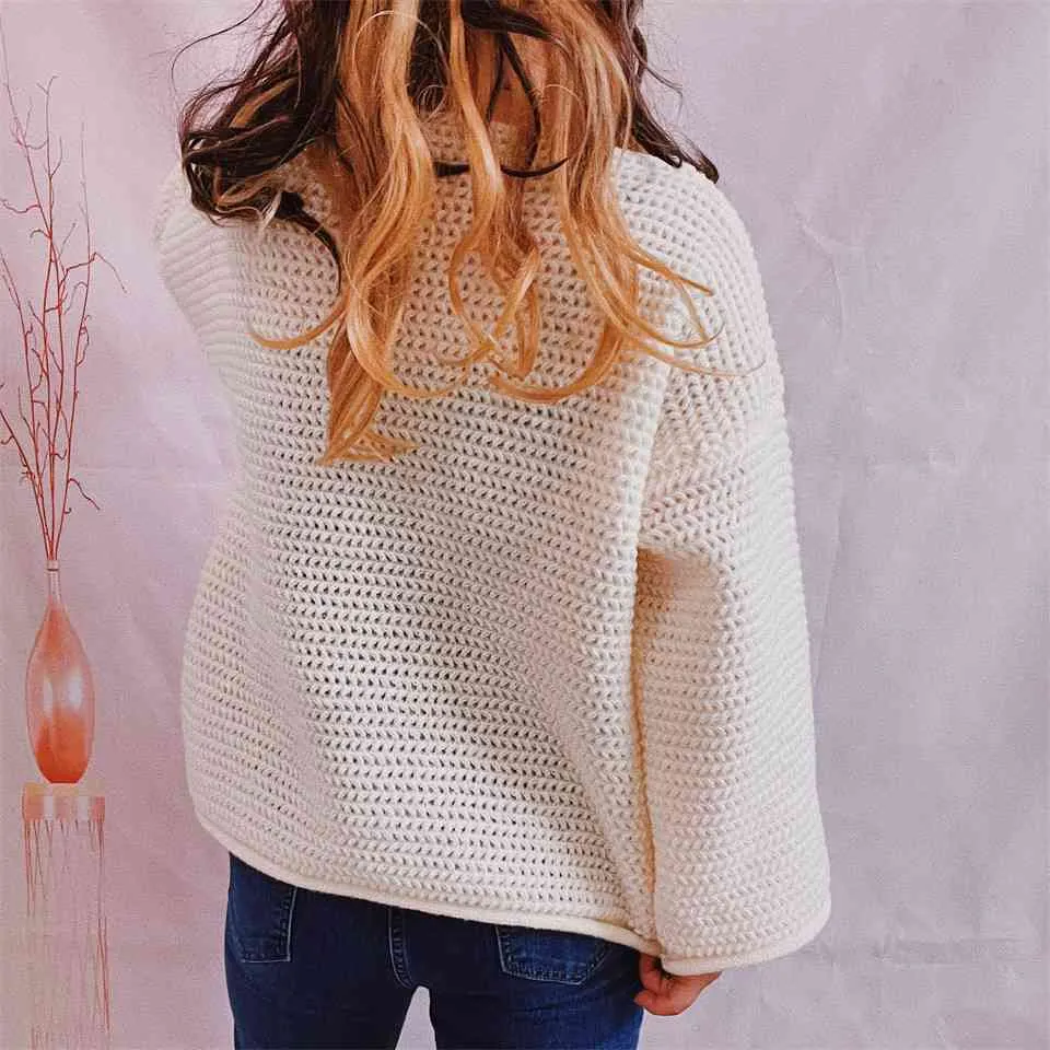 Maxct &Openwork Boat Neck Long Sleeve Sweater