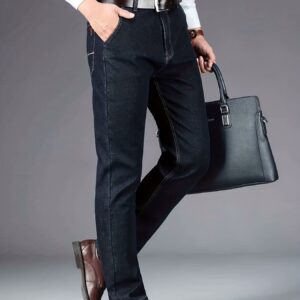Maxct Chic Jeans For Business, Men's Semi-formal Stretch Dress Pants For All Seasons, Father's Gift