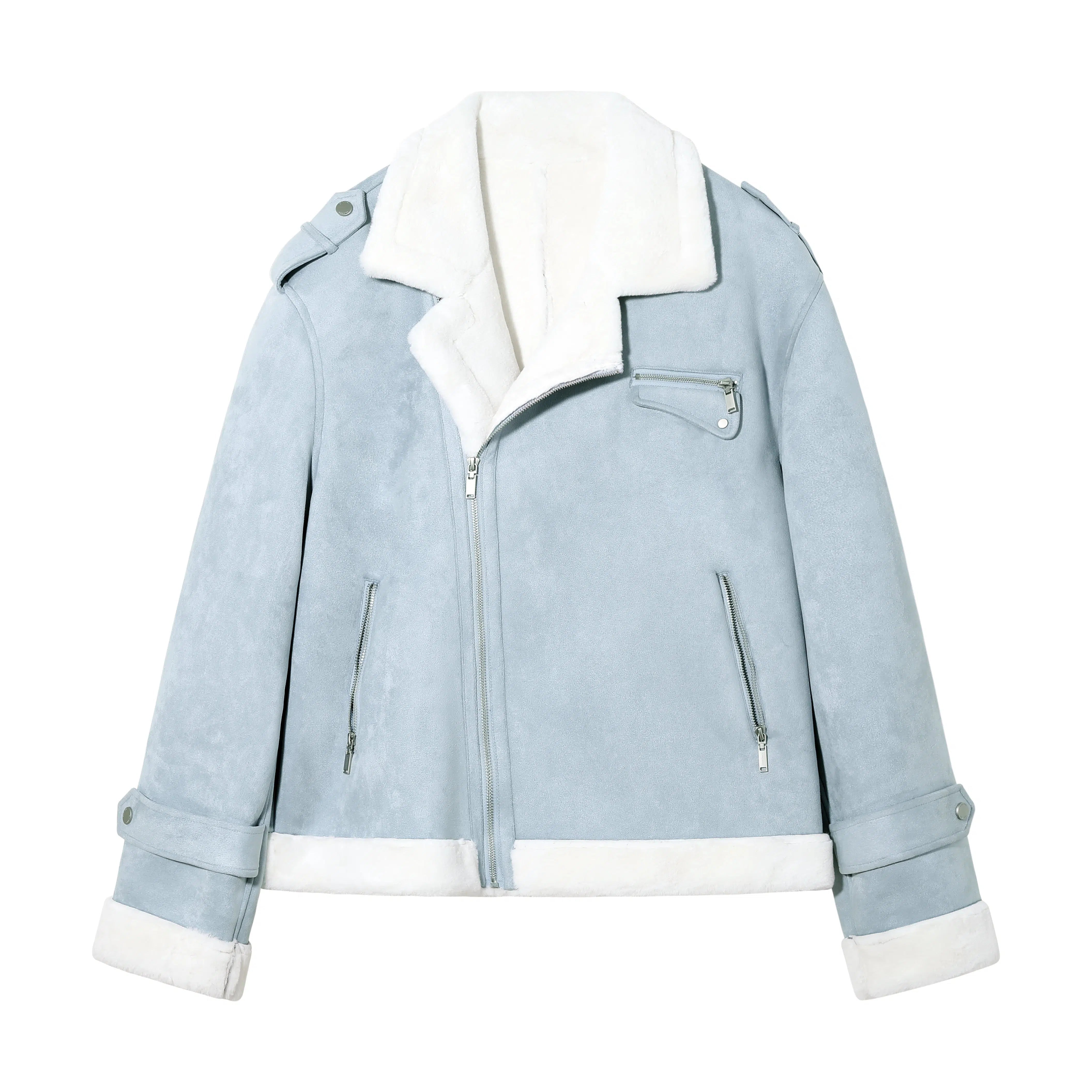 Maxct Cropped Rabbit Fur Lapel Jacket