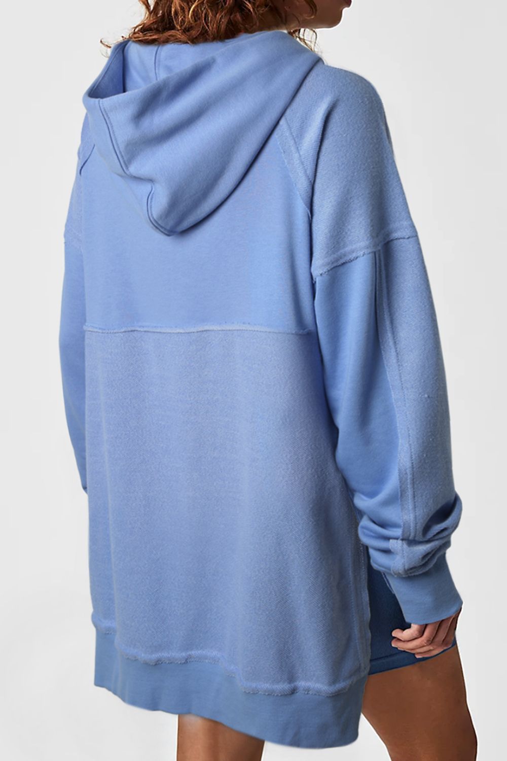 Maxct &Exposed Seam Kangaroo Pocket Long Sleeve Hoodie