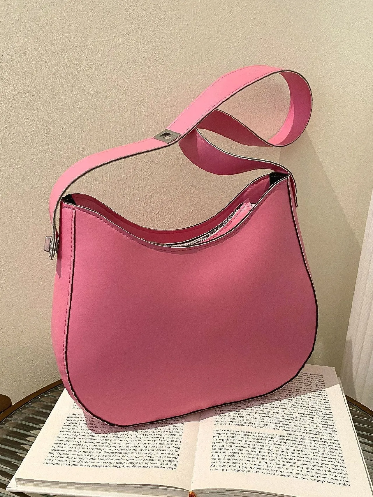 Bag For Love - Minimalist Metal Decor Baguette Bag  - Women Maxct Bags