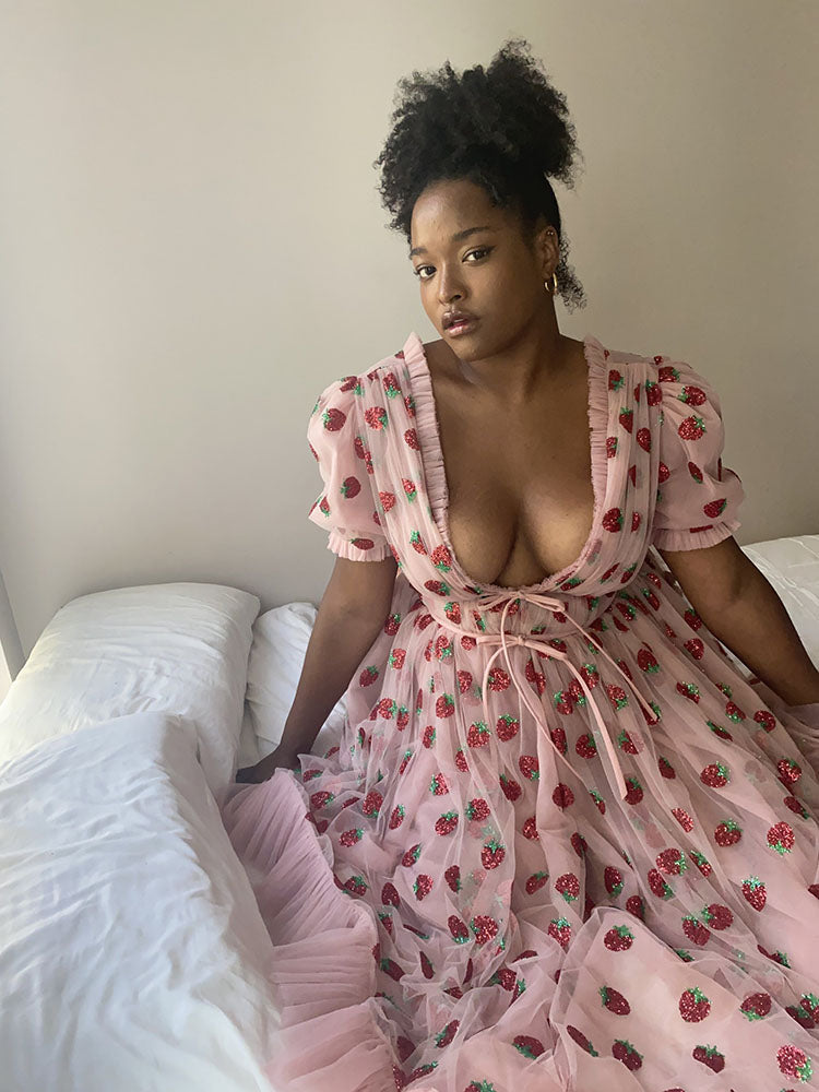 Strawberry Sequin Sweet Dress Maxct
