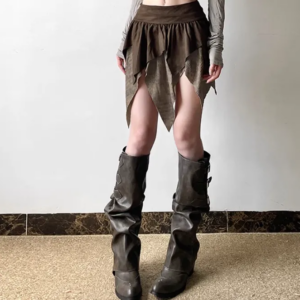Asymmetric Ruffled Mini Skirt Maxct