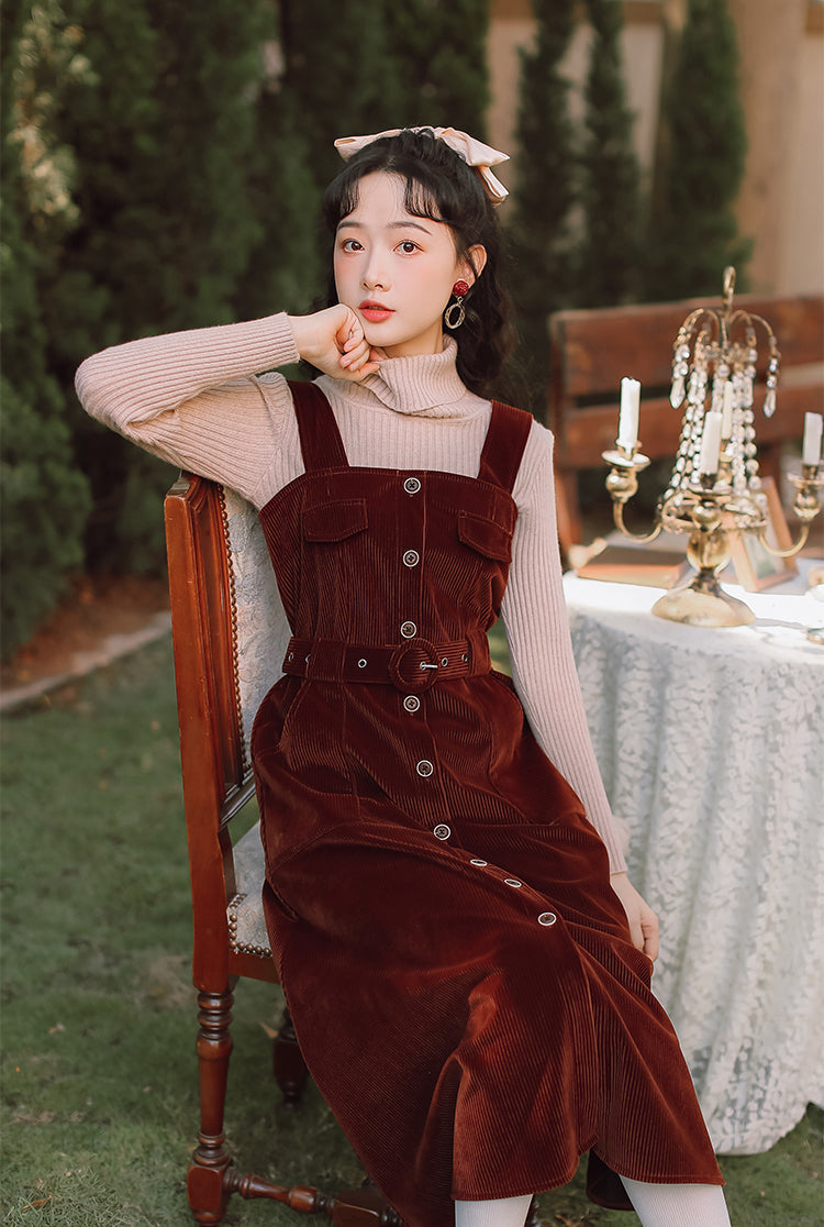Corduroy Button Up Midi Dress Maxct