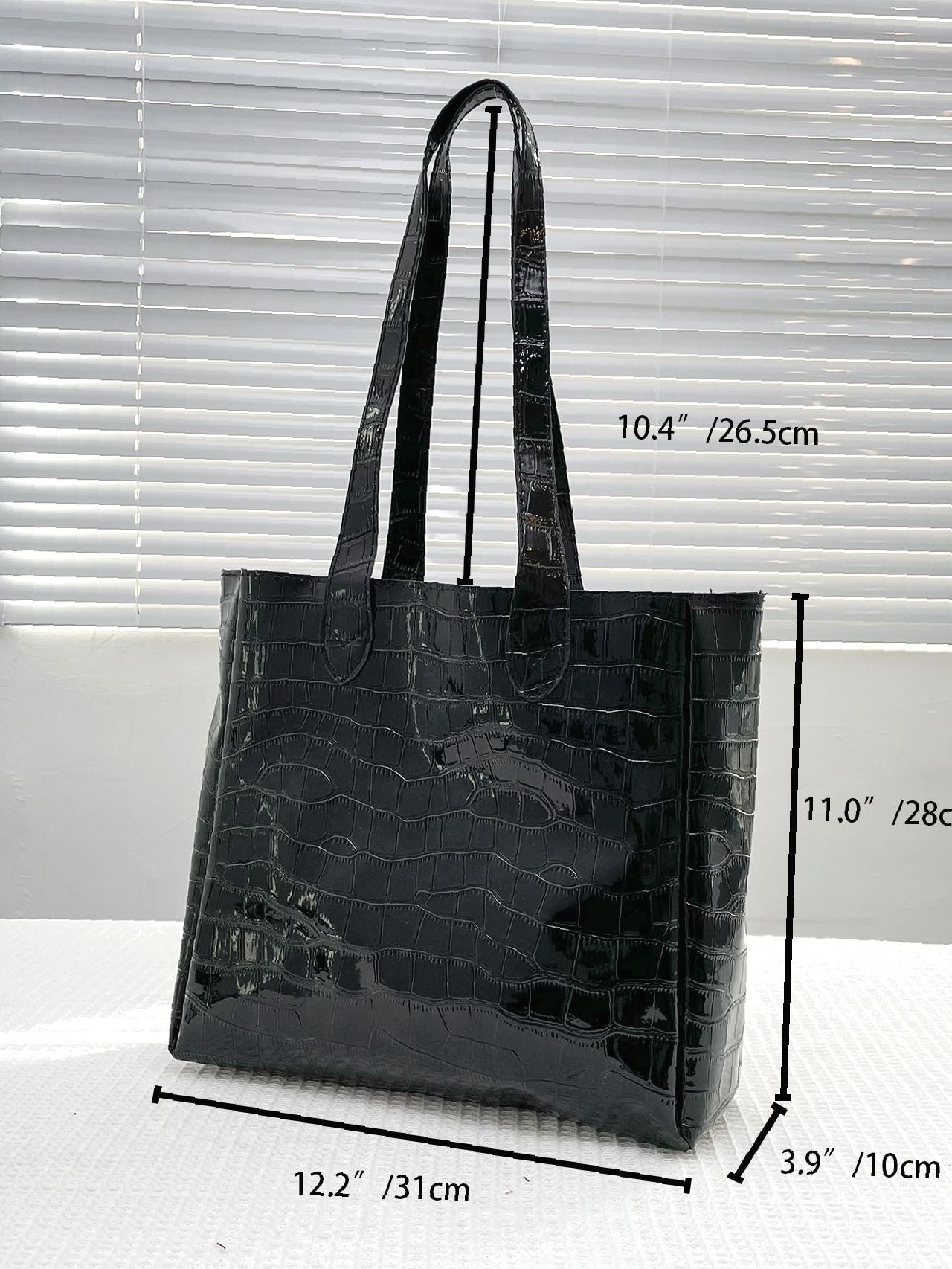 Maxct - Crocodile Embossed Pattern Shoulder Tote Bag  - Women Tote Bags
