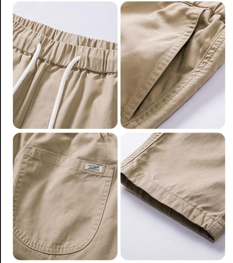 Maxct Spring Drawstring Cotton Elastic Waist Pants