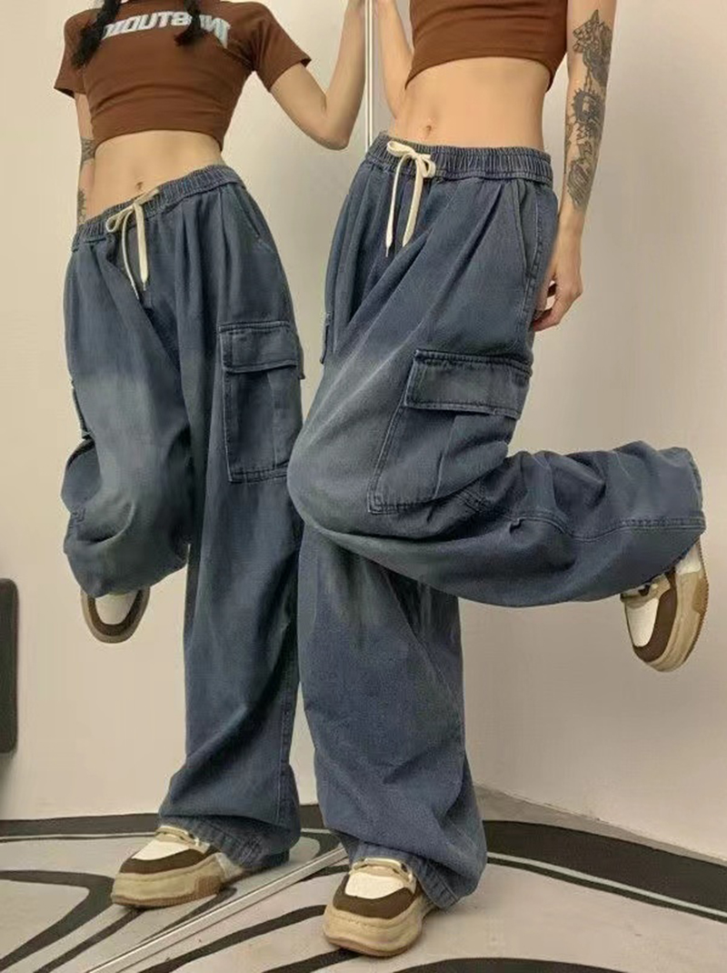 2000 Y2K: Baggy Cargo Wide Leg Pants - Grunge Streetwear for Women