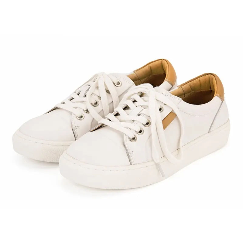 Women's Low Top Fashion Lace Up Flat Sneakers Heel Inlaid Sponge Maxct