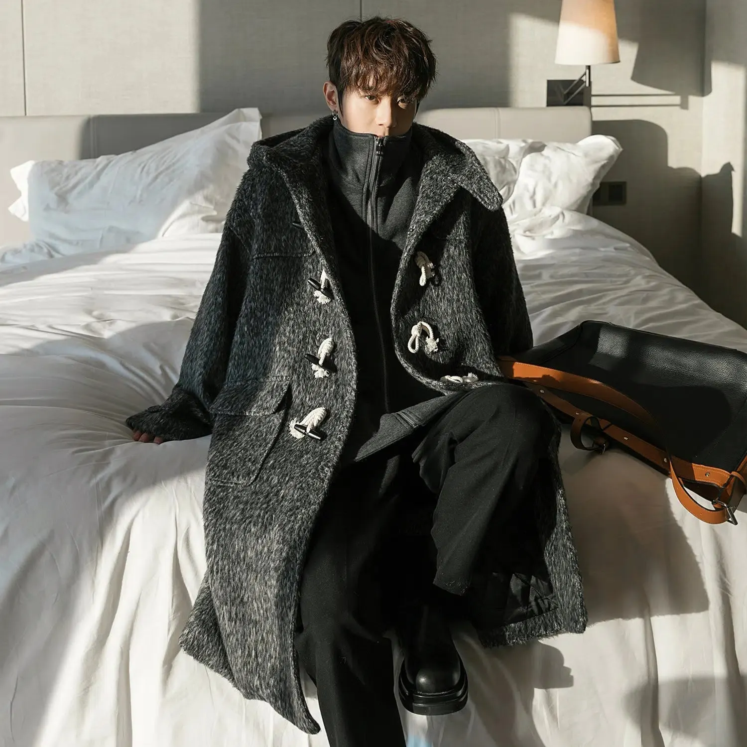 Maxct Two-piece Horn Button Woolen Coat