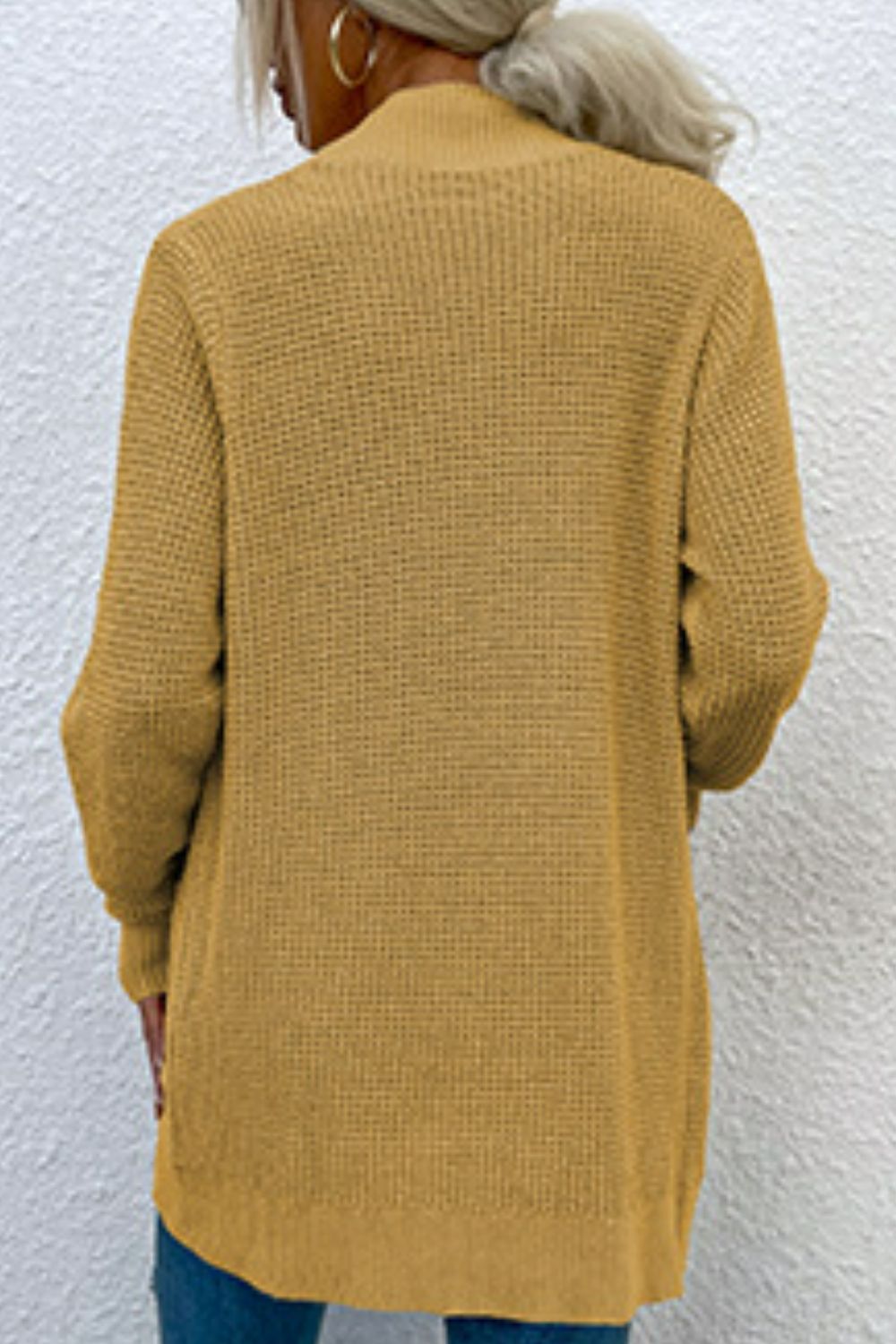 Maxct &Open Front Rib-Knit Cardigan with Pockets