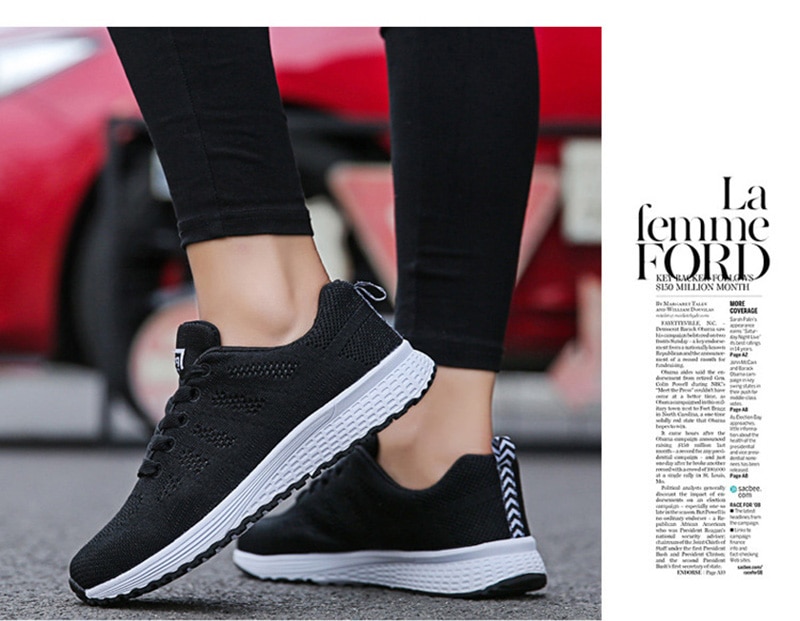 Women's Casual Breathable Mesh Flat Sneakers - true deals club