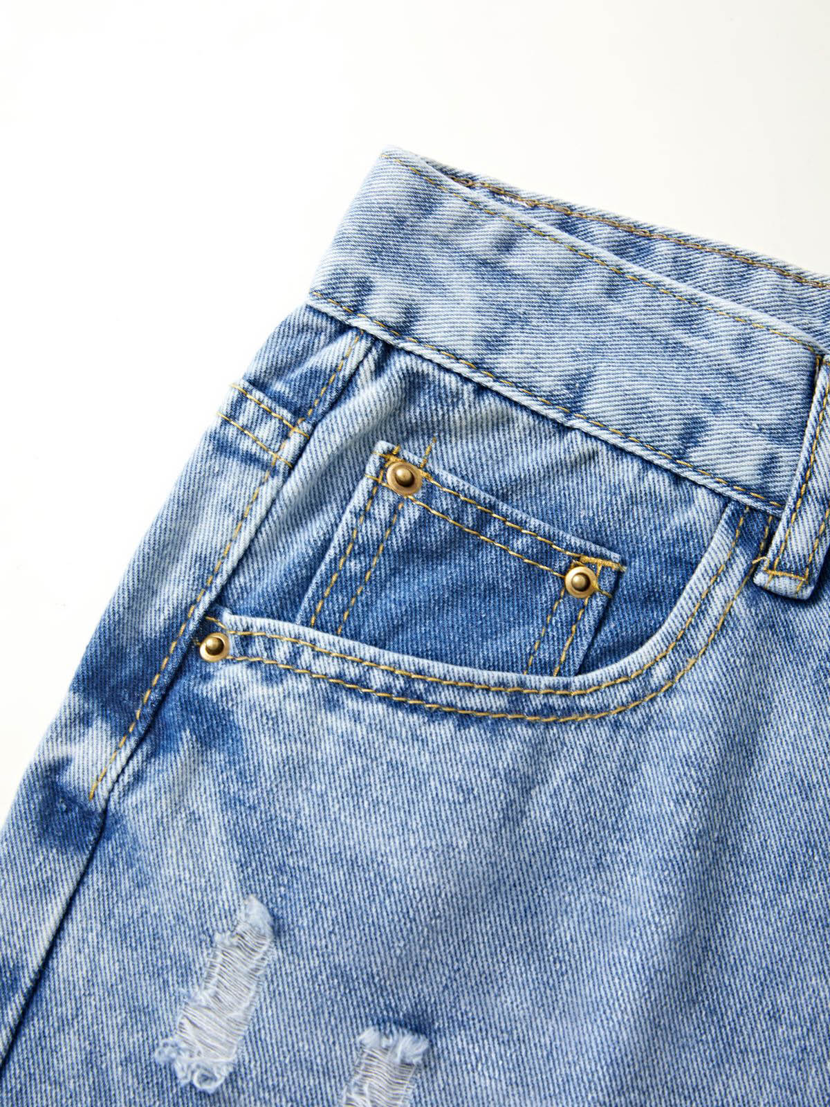 Basic Wash Straight Leg Boyfriend Jeans Maxct