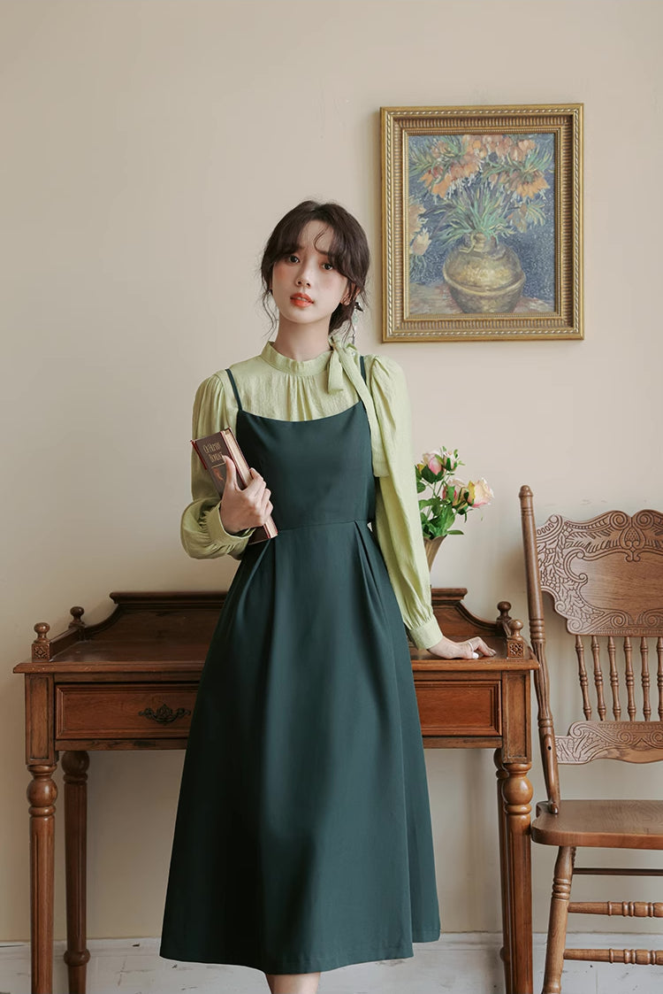 Bow Back Cami Dress & Blouse Set Maxct