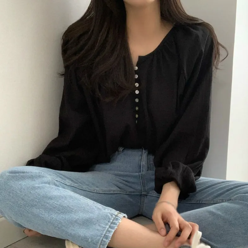 Maxct Summer Elegant Vintage Office Lady Fashionable Korean FashionWomen's Blouses Wild Shirts Tops
