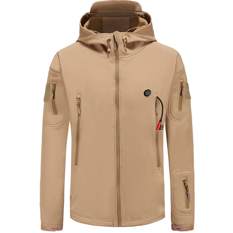 &Smart Heating Hooded Fleece-Lined Coat