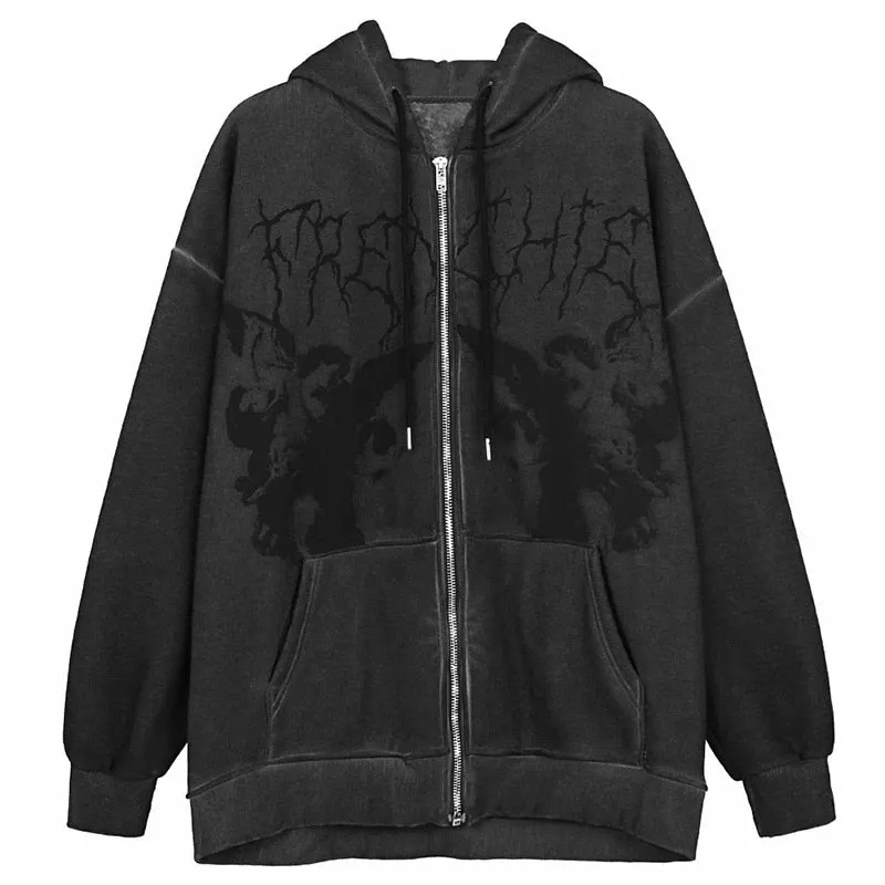 Fairy Grunge Zipper Hoodie for Men Maxct