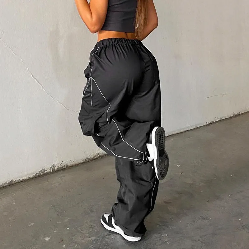 Maxct Piping Detail Size Friendly Parachute Cargo Pants